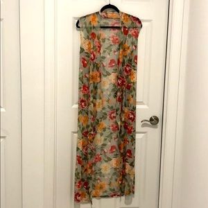 Light floral through over sleeveless